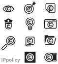 Copyright intellectual property icons and pictogramsÃÂµÃâ¡ÃÂ°ÃâÃÅ